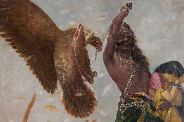 Jatayu Bravely Tries Rescuing Sita From Ravana