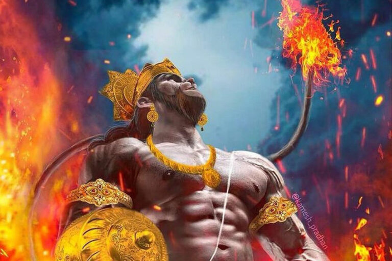 The Furious Hanuman Burns Down Lanka